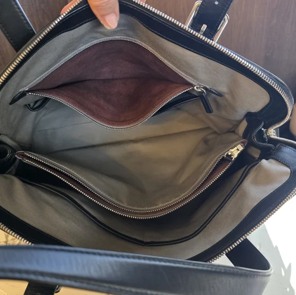 Smythson Black Leather Bag - Picture 4 of 7